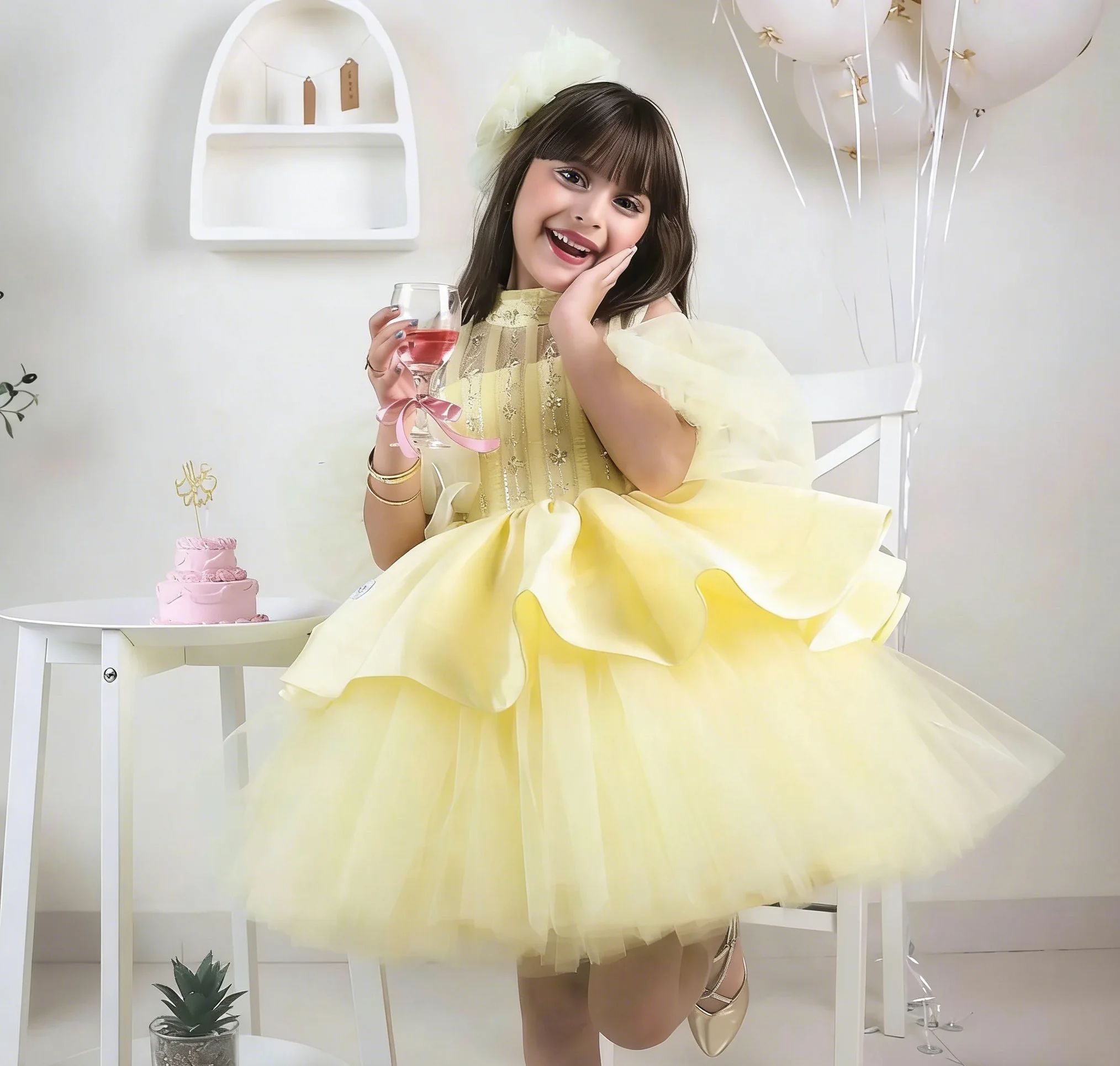 Embroidery Yellow Dress - Robes de demoiselle d'honneur jaunes pour