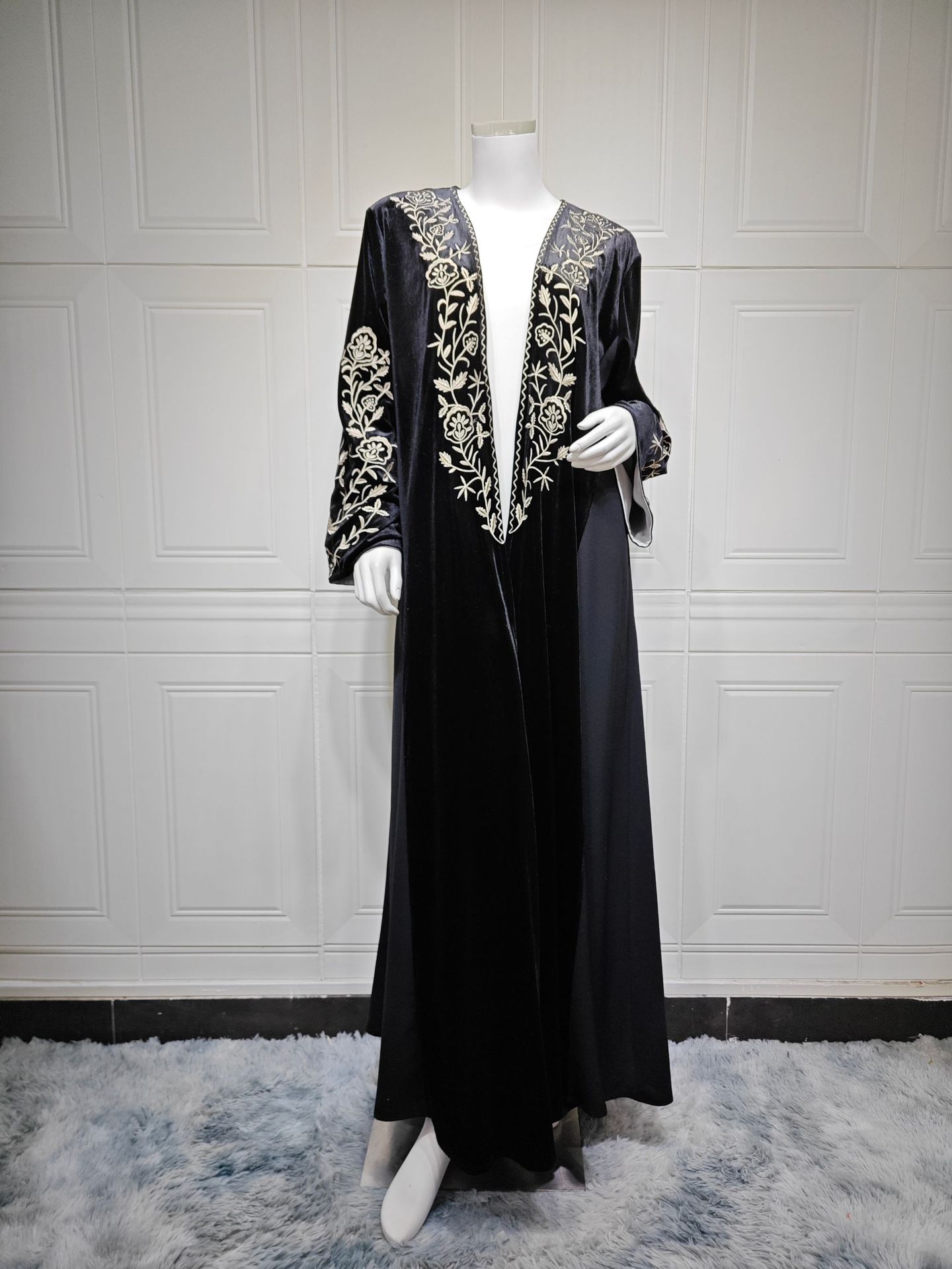 Abaya ouverte en velours, kaft - Embroidery Kebaya avis et prix