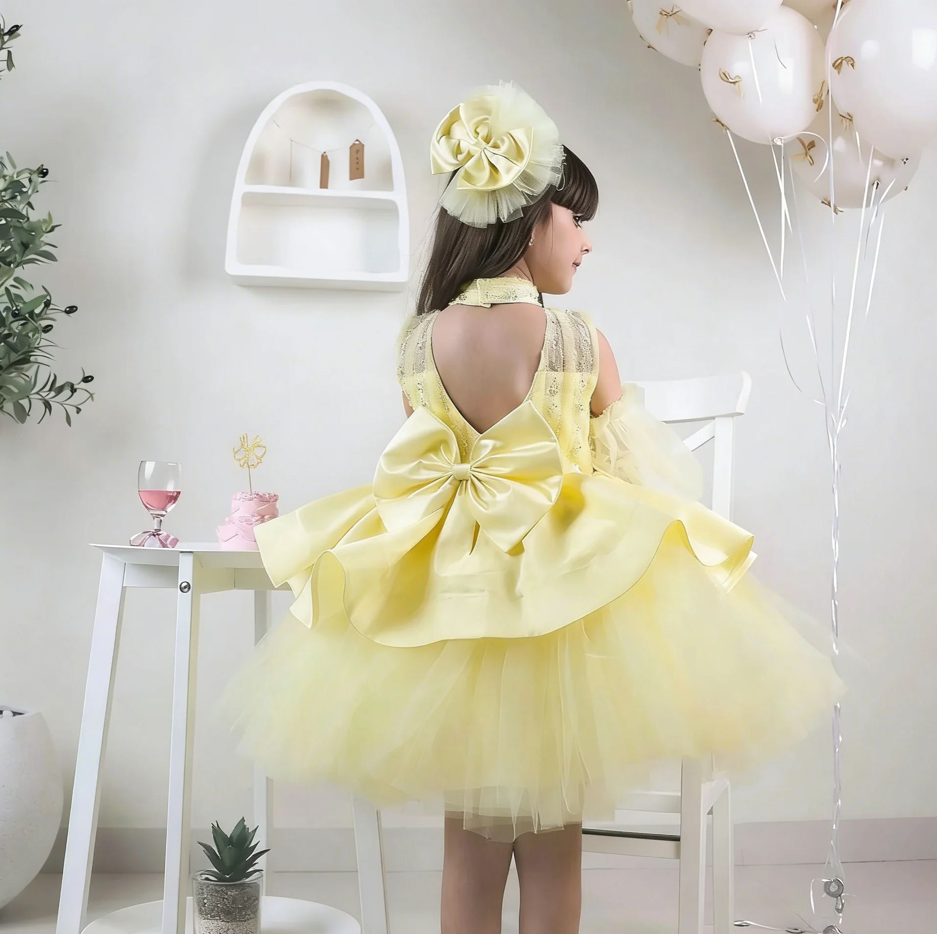 Robes de demoiselle d'honneur  - Embroidery Yellow Dress avis et prix
