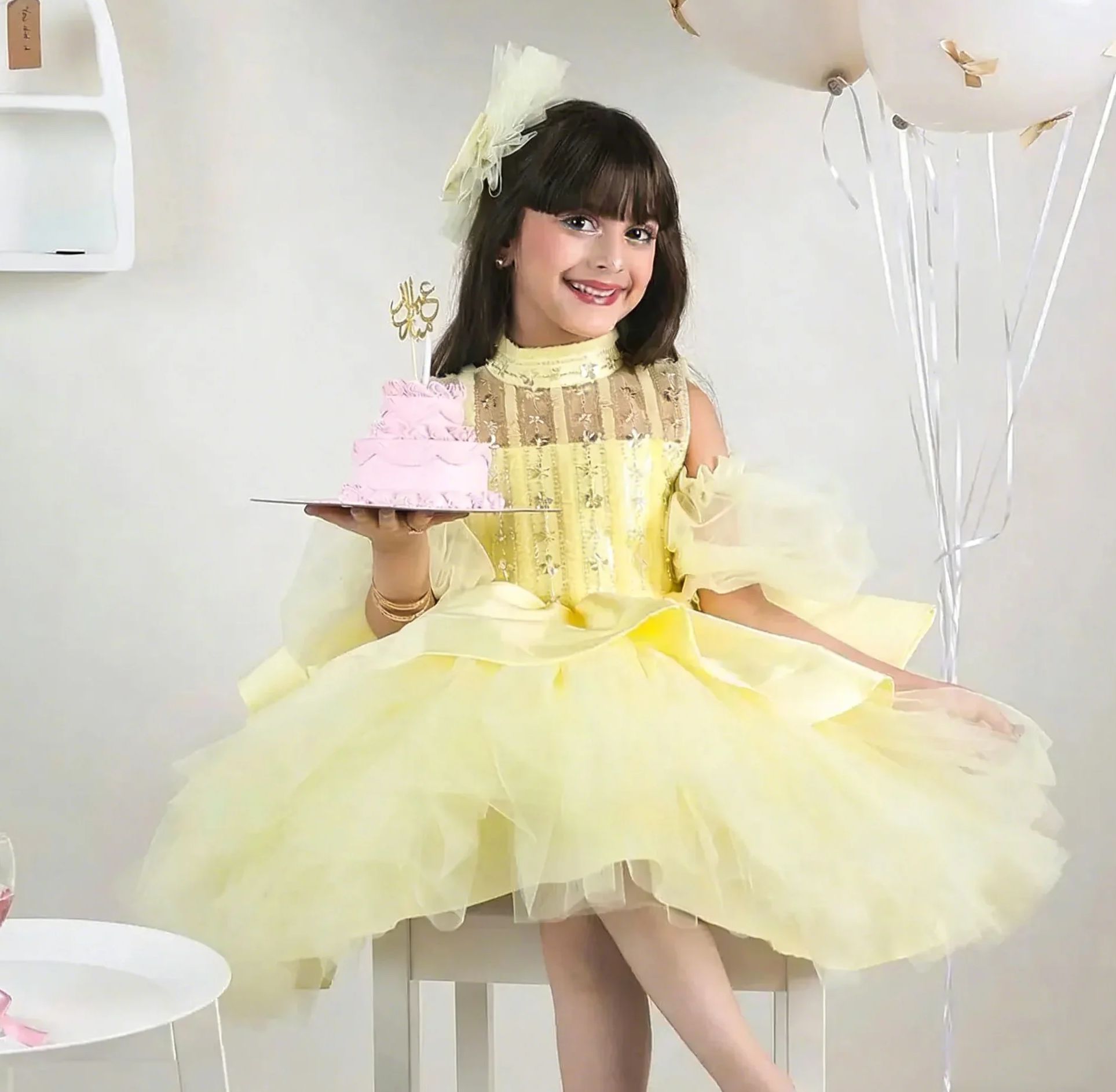 Robes de demoiselle d'honneur  - Embroidery Yellow Dress avis et prix