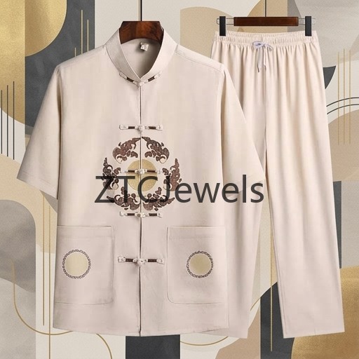 Costume traditionnel chinois d - Embroidery Cotton Shirt avis et prix